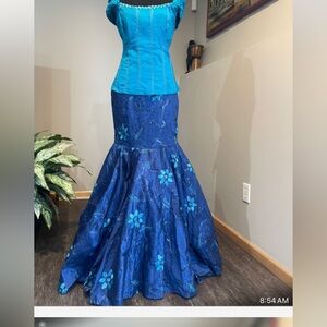 Elegant Blue Floral Skirt Set

G6 0226